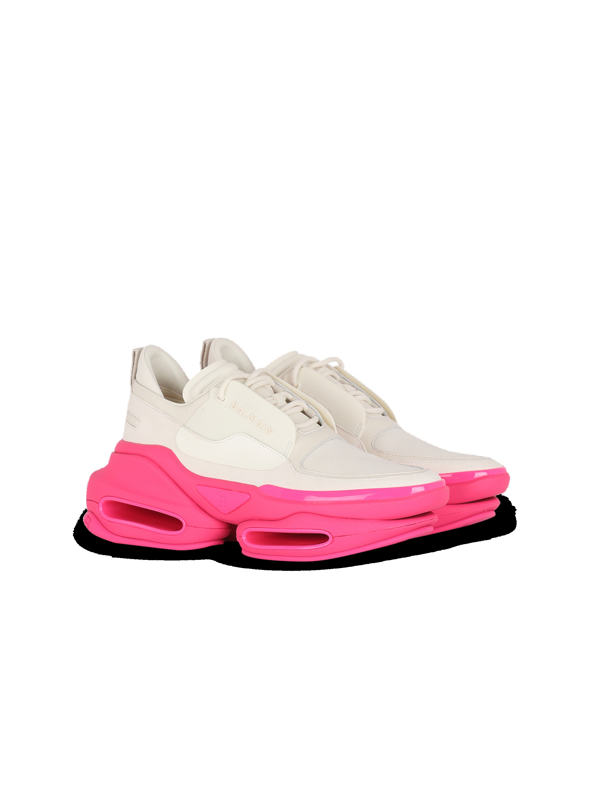 Leather, metal and suede B-Bold low-top sneakers - 2