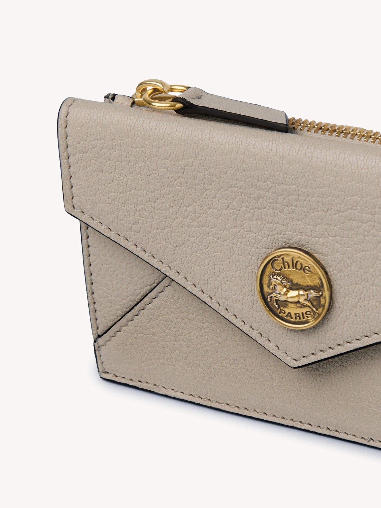 SMALL ENVELOPE PURSE WITH CARD SLOTS IN GRAINED LEATHER - 5