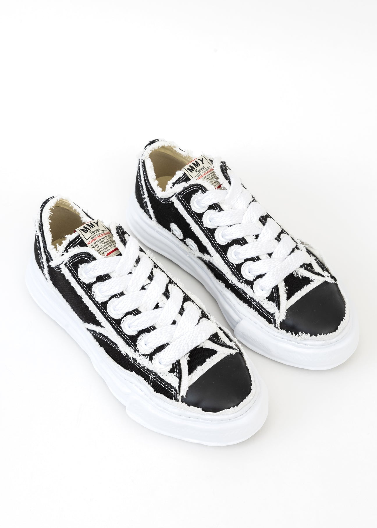 Black Original Sole Double-Layered Canvas Low-Top Sneaker (PETERSON LOW) - 1