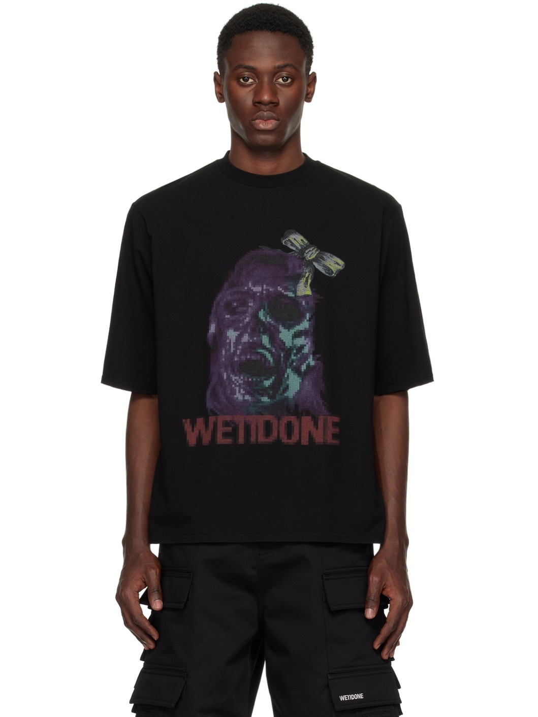 Black Printed T-Shirt - 1