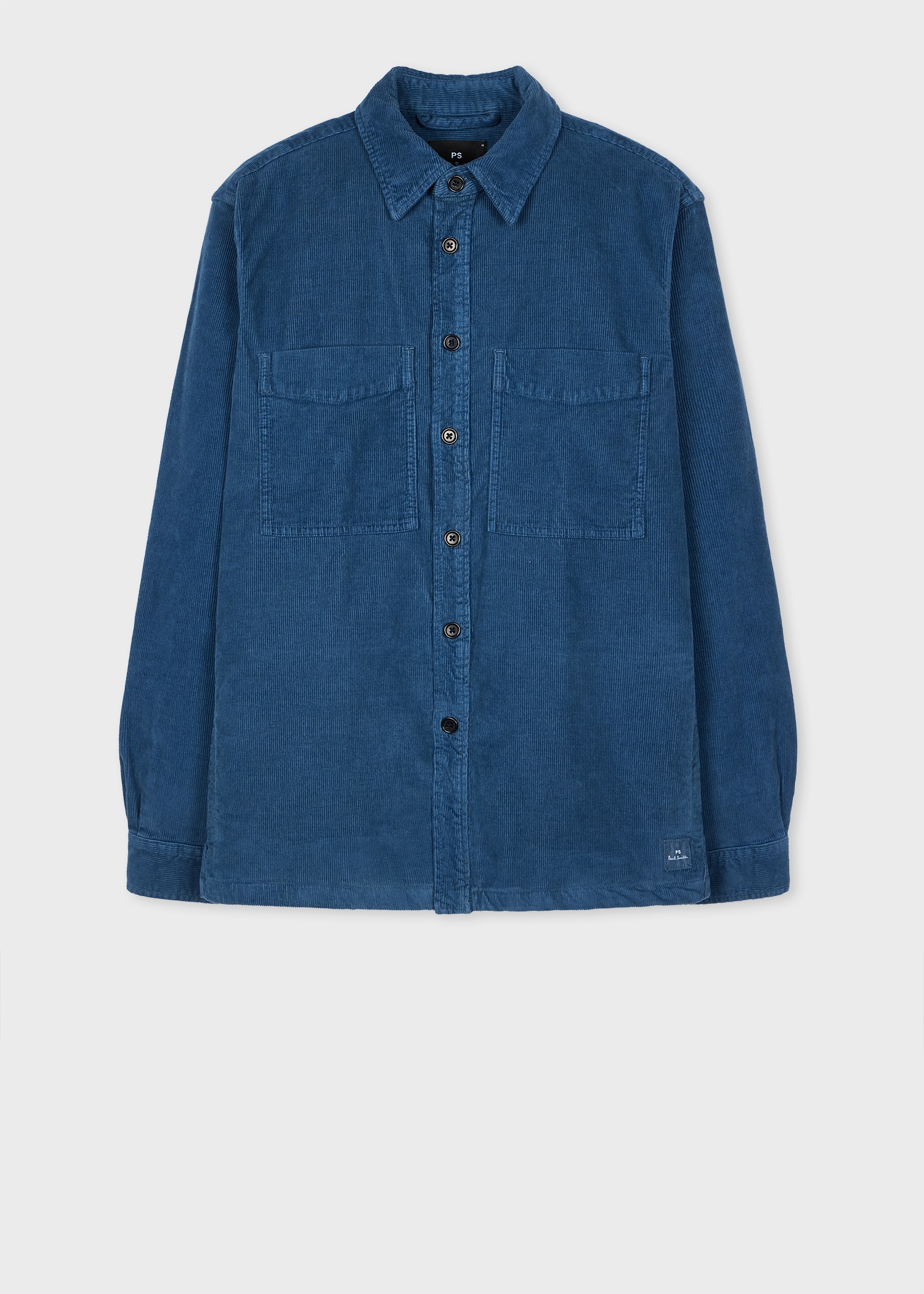 Mid-Blue Organic-Cotton Corduroy Overshirt - 1