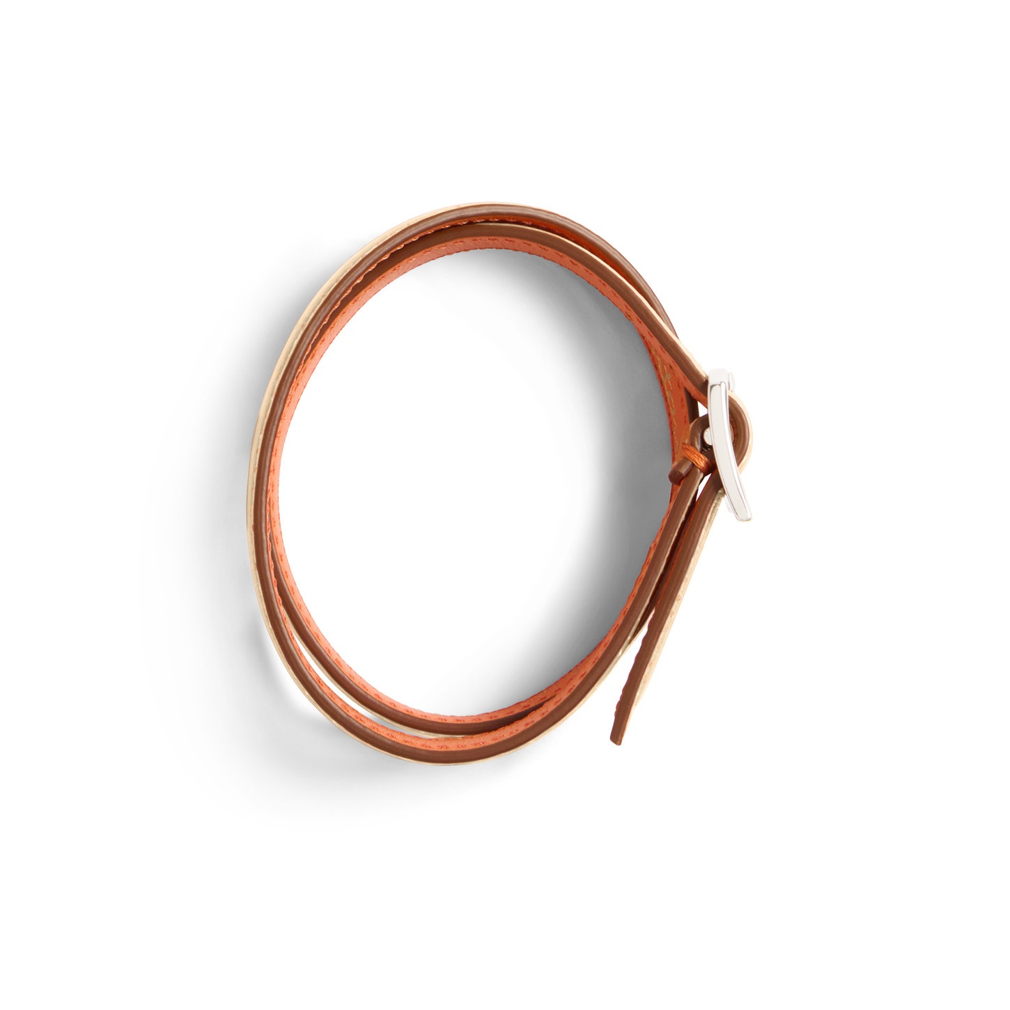 Nude tumbled leather bracelet - 2