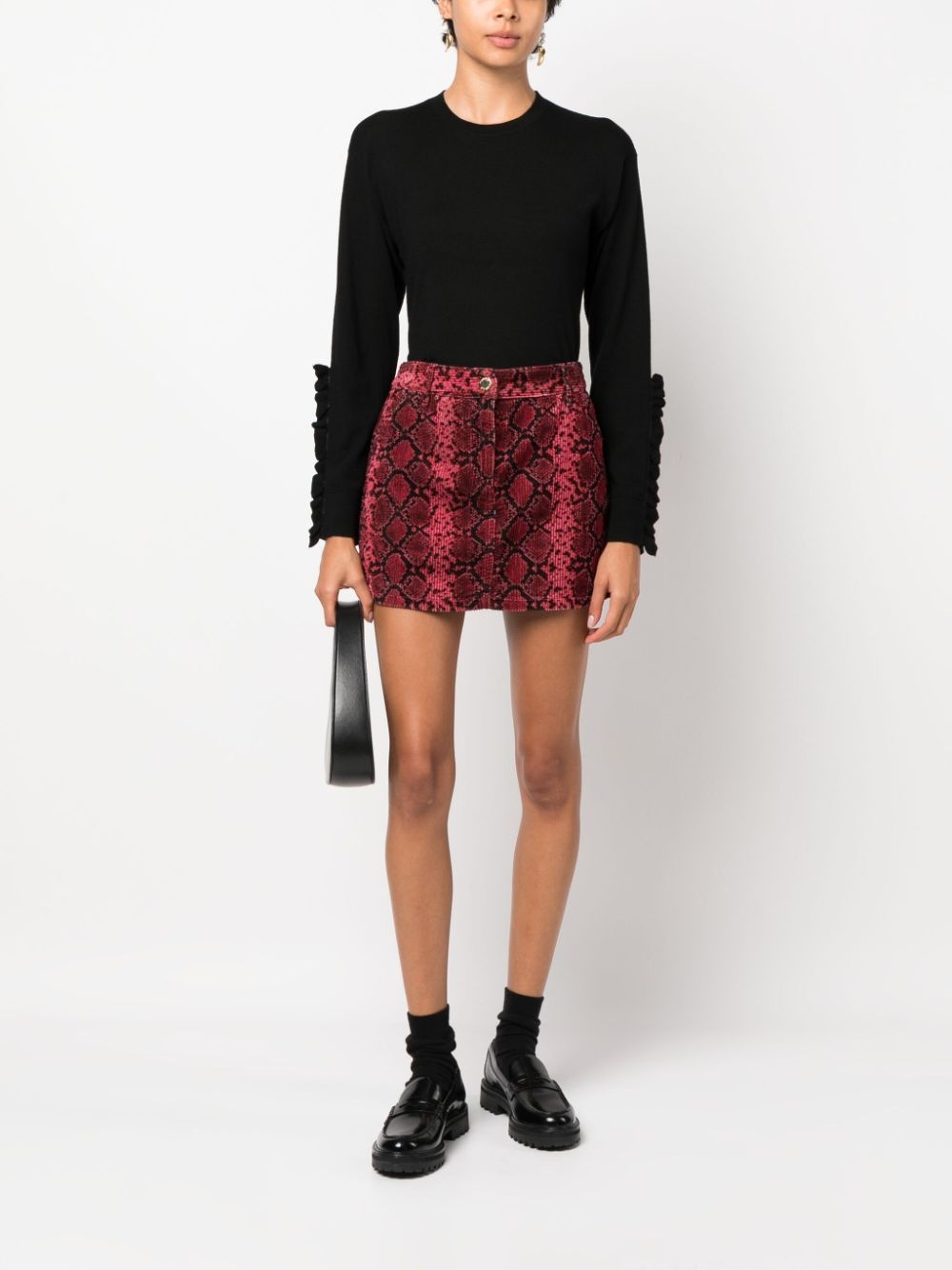 ruffled long-sleeve wool jumper - 2