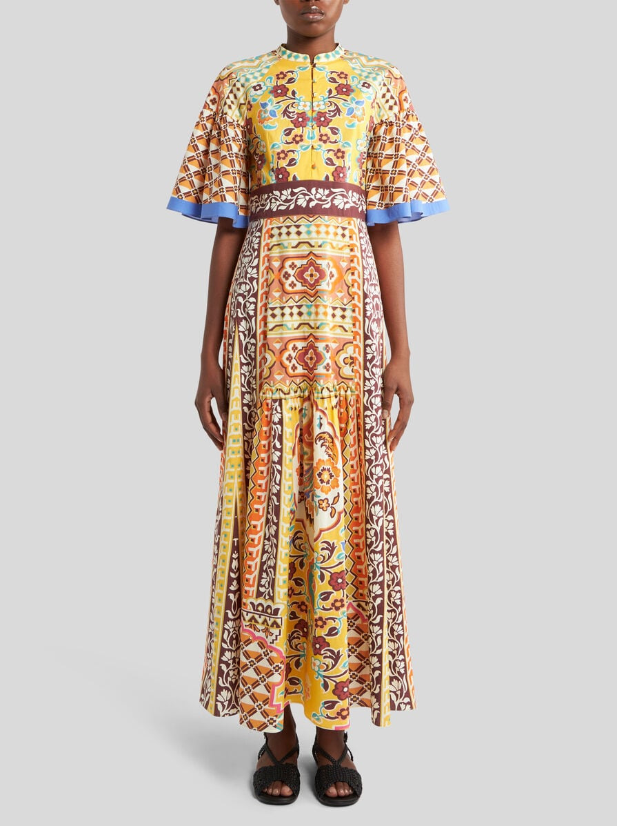 LONG PRINTED POPLIN DRESS - 3