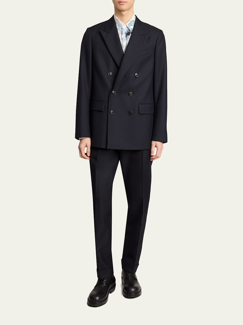 Dries Van Noten Men's Buforden Double-Breasted Wool Jacket outlook