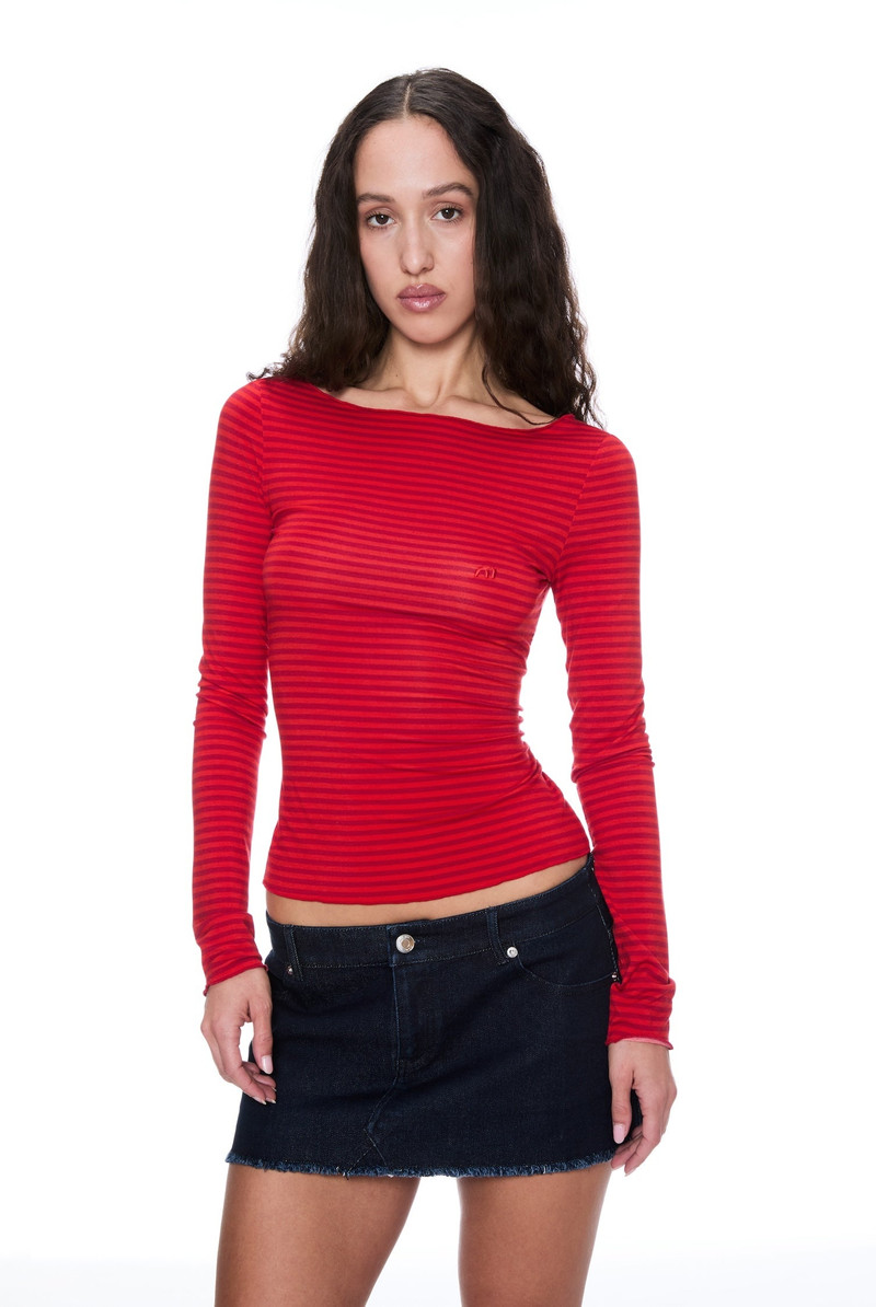 AMELIA TOP - RED STRIPE 1
