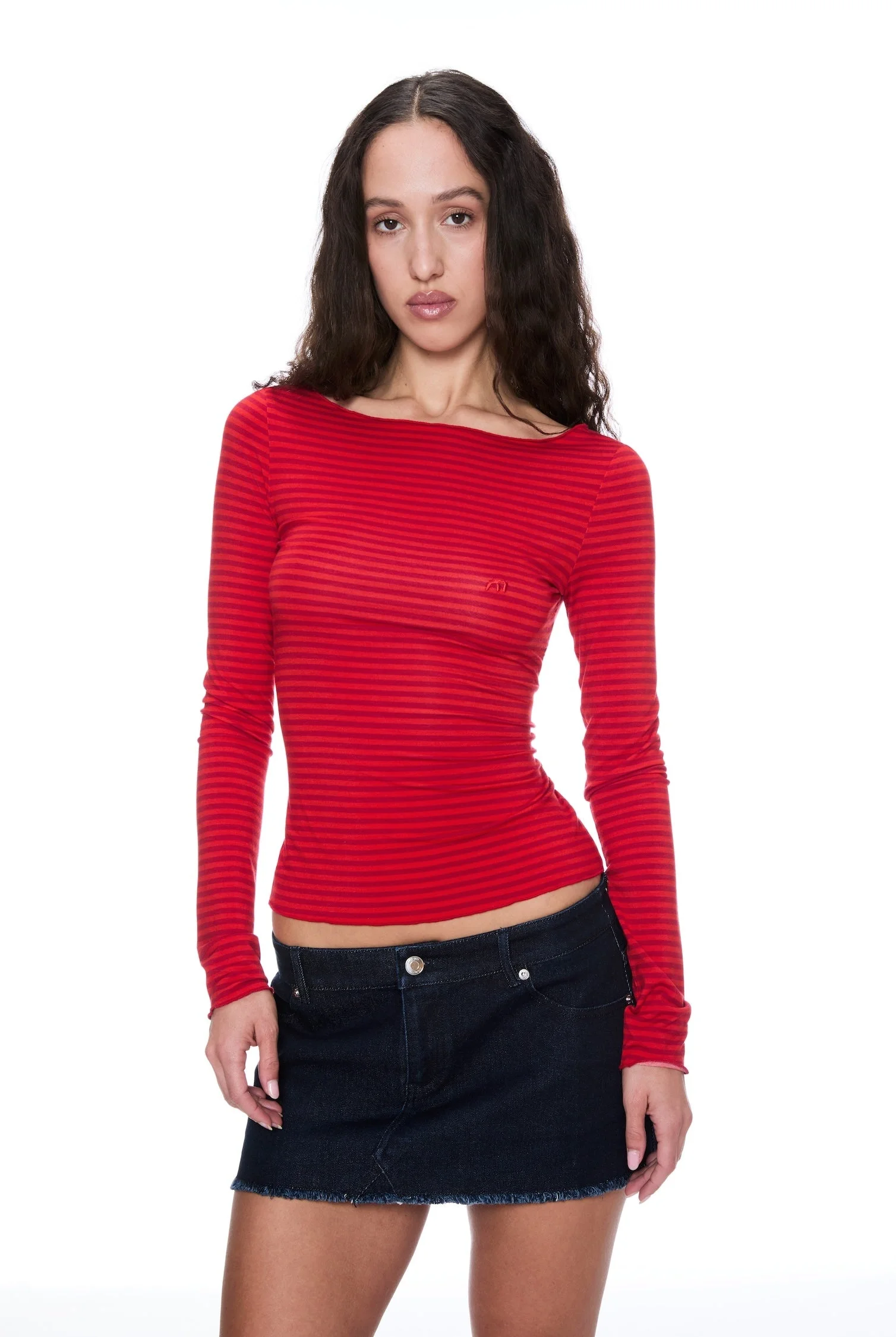 AMELIA TOP - RED STRIPE - 1