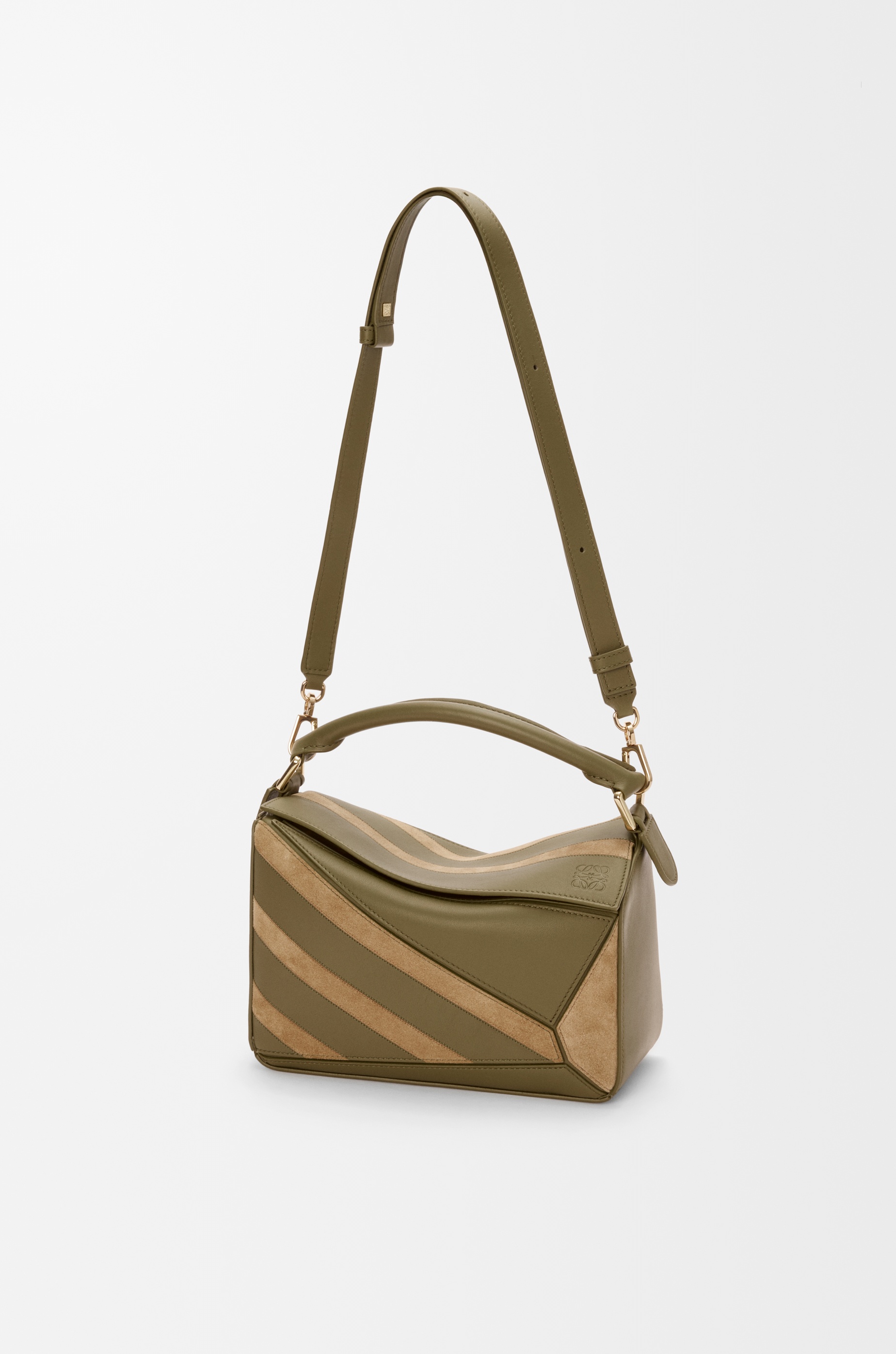 Small Puzzle bag in classic calfskin and suede - 7