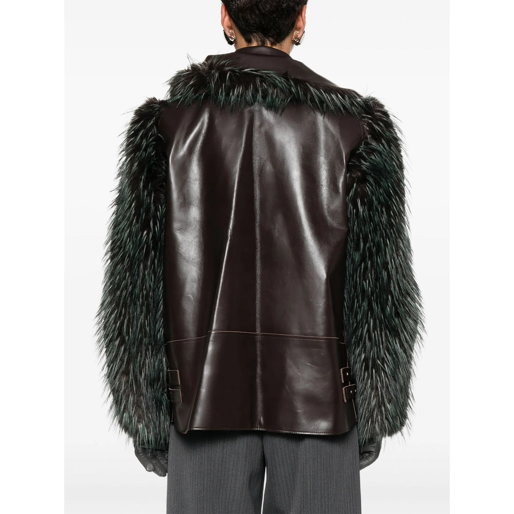Sacai Brown Jackets - Leather Jackets Women - 5
