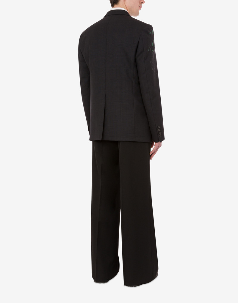 PAINTED EFFECT GLEN PLAID WOOL JACKET 3