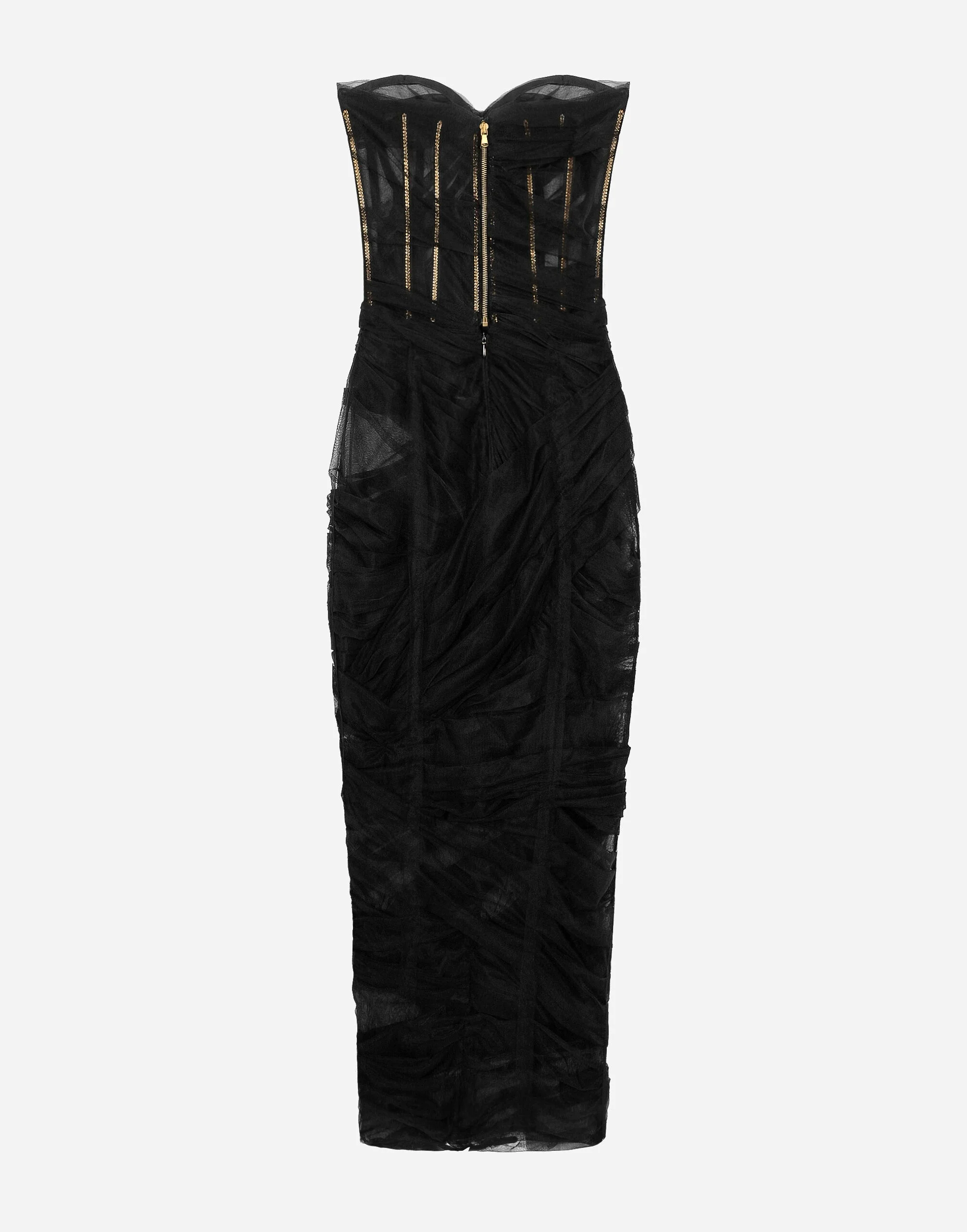 Dolce & Gabbana Tulle calf-length corset dress with draping - F6DJYTHLUACN0000 | REVERSIBLE Dolce & Gabbana Tulle calf-length corset dress with draping - F6DJYTHLUACN0000 | REVERSIBLE