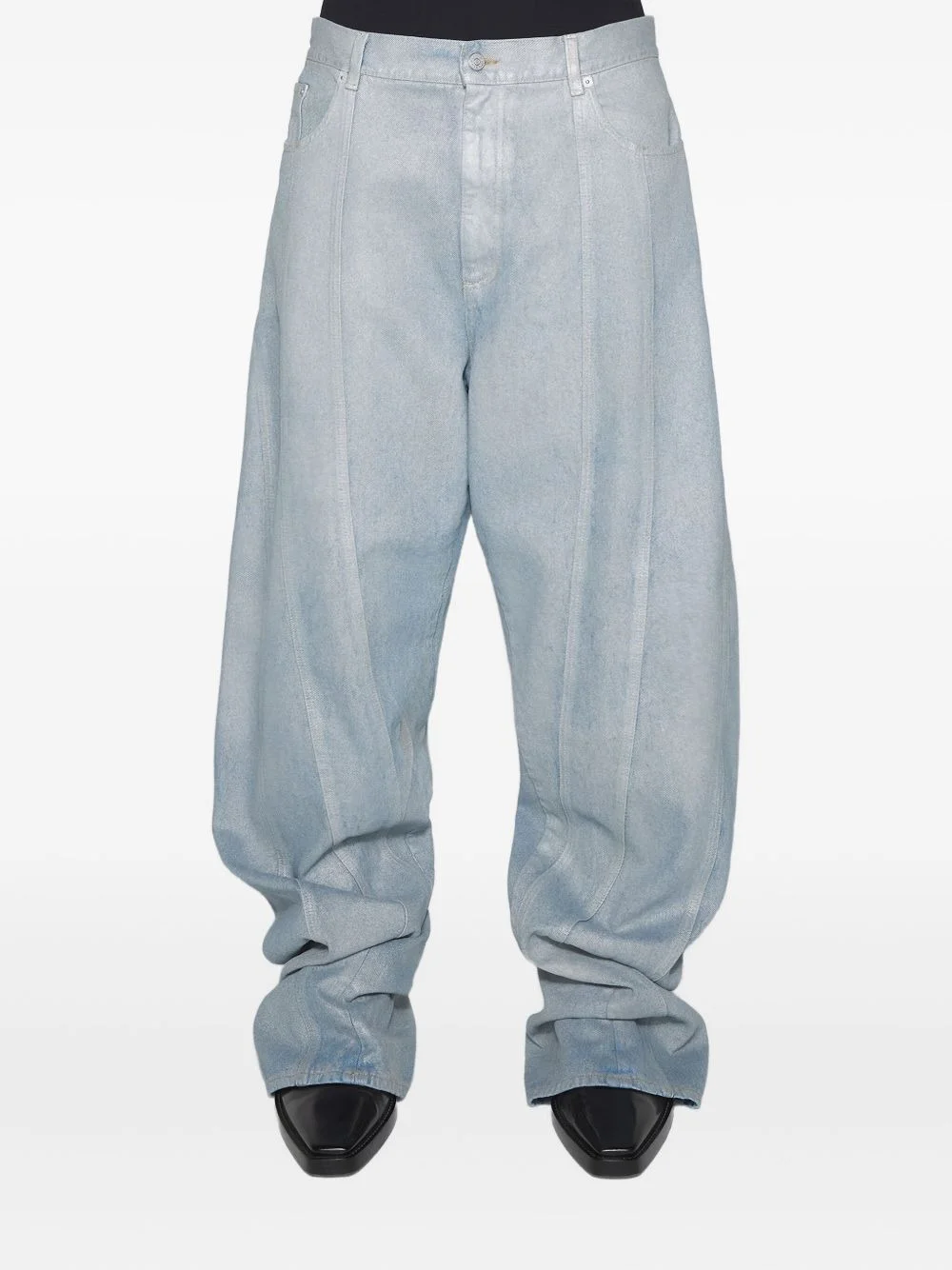 panelled cotton trousers - 1