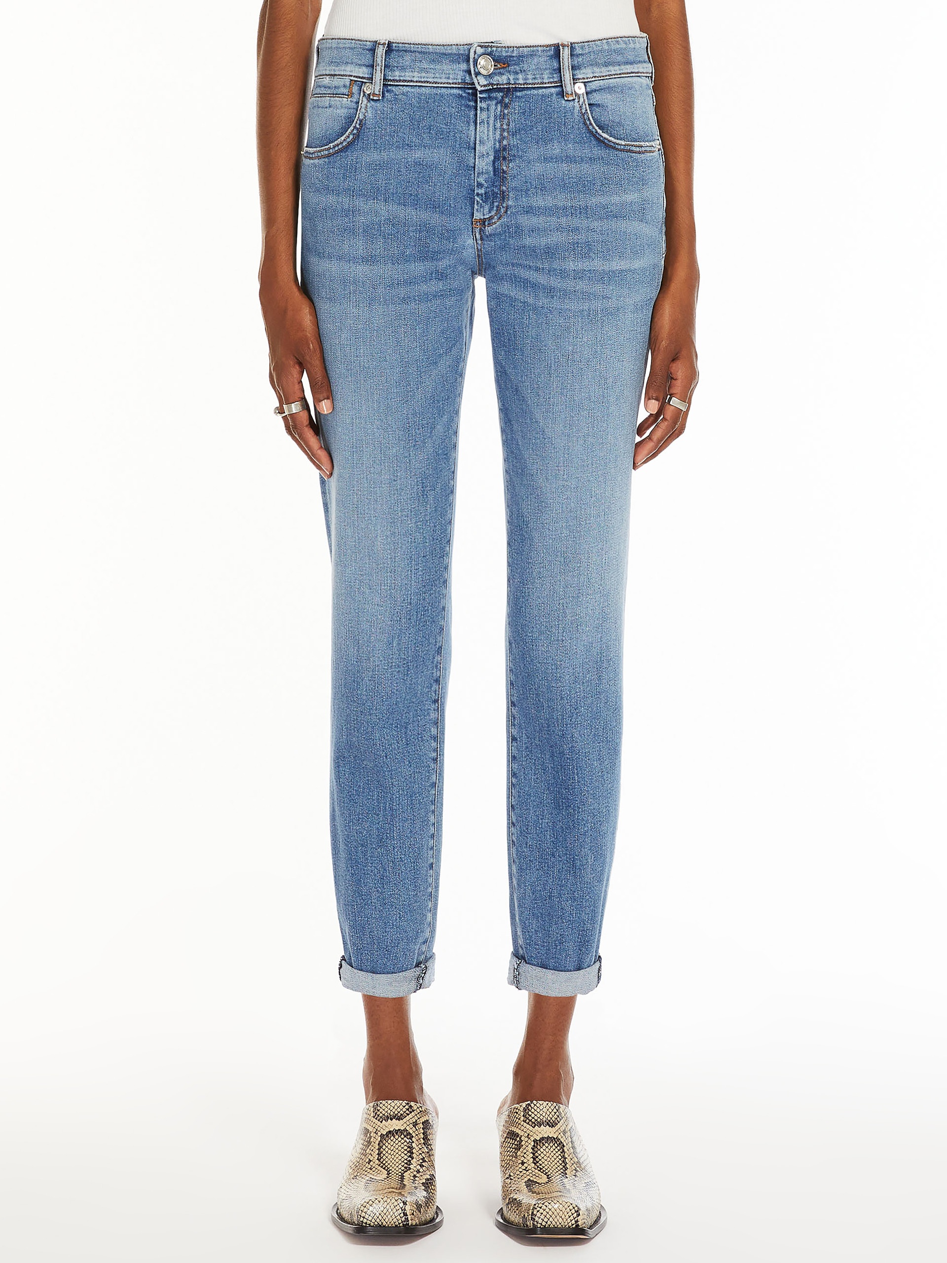 LUCHINO Low-waisted cigarette denim jeans - 3
