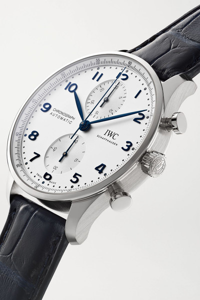 IWC Schaffhausen Portugieser Automatic Chronograph 41mm stainless steel and alligator watch outlook