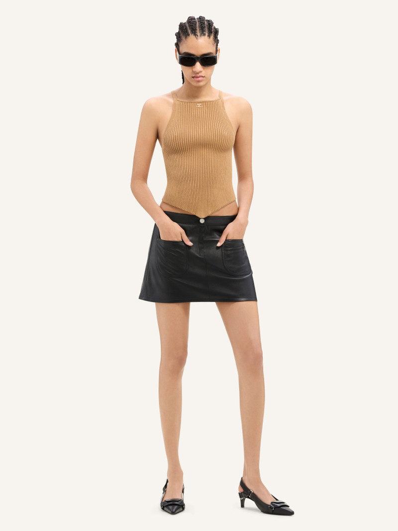 courrèges 2-POCKET VINTAGE LEATHER MINI SKIRT outlook