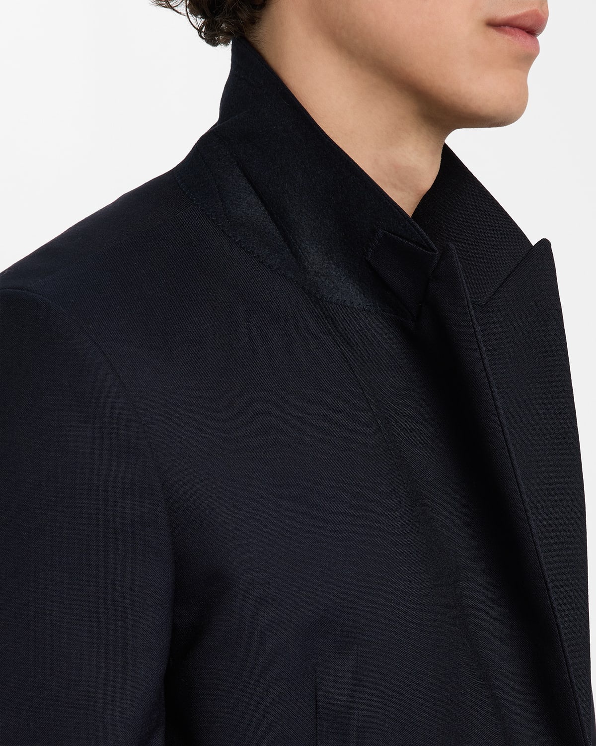 Men's Double-Breasted Wool Blazer Jacket - 6