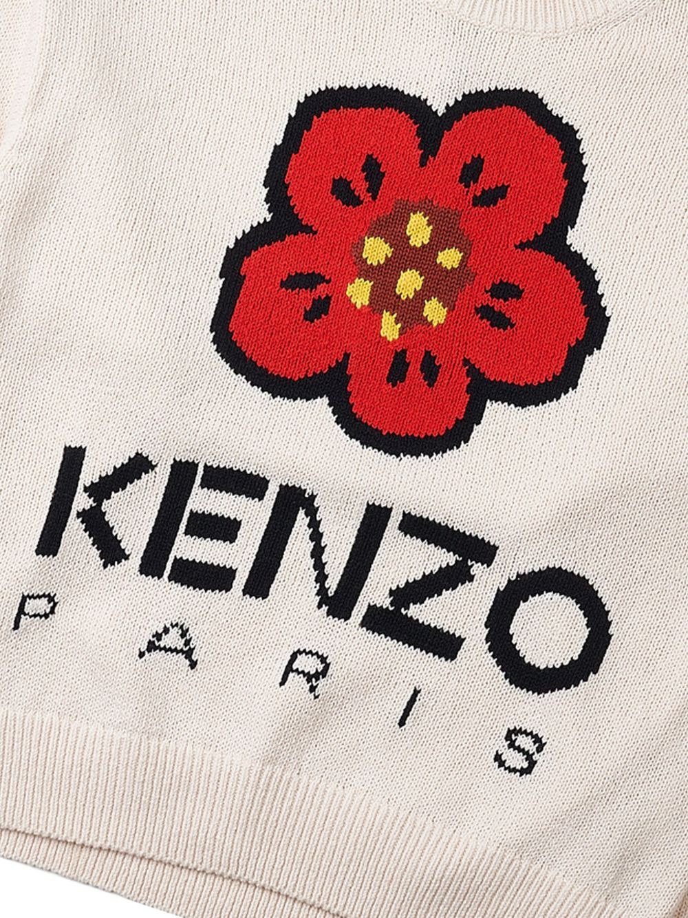 flower-jacquard logo sweater - 4