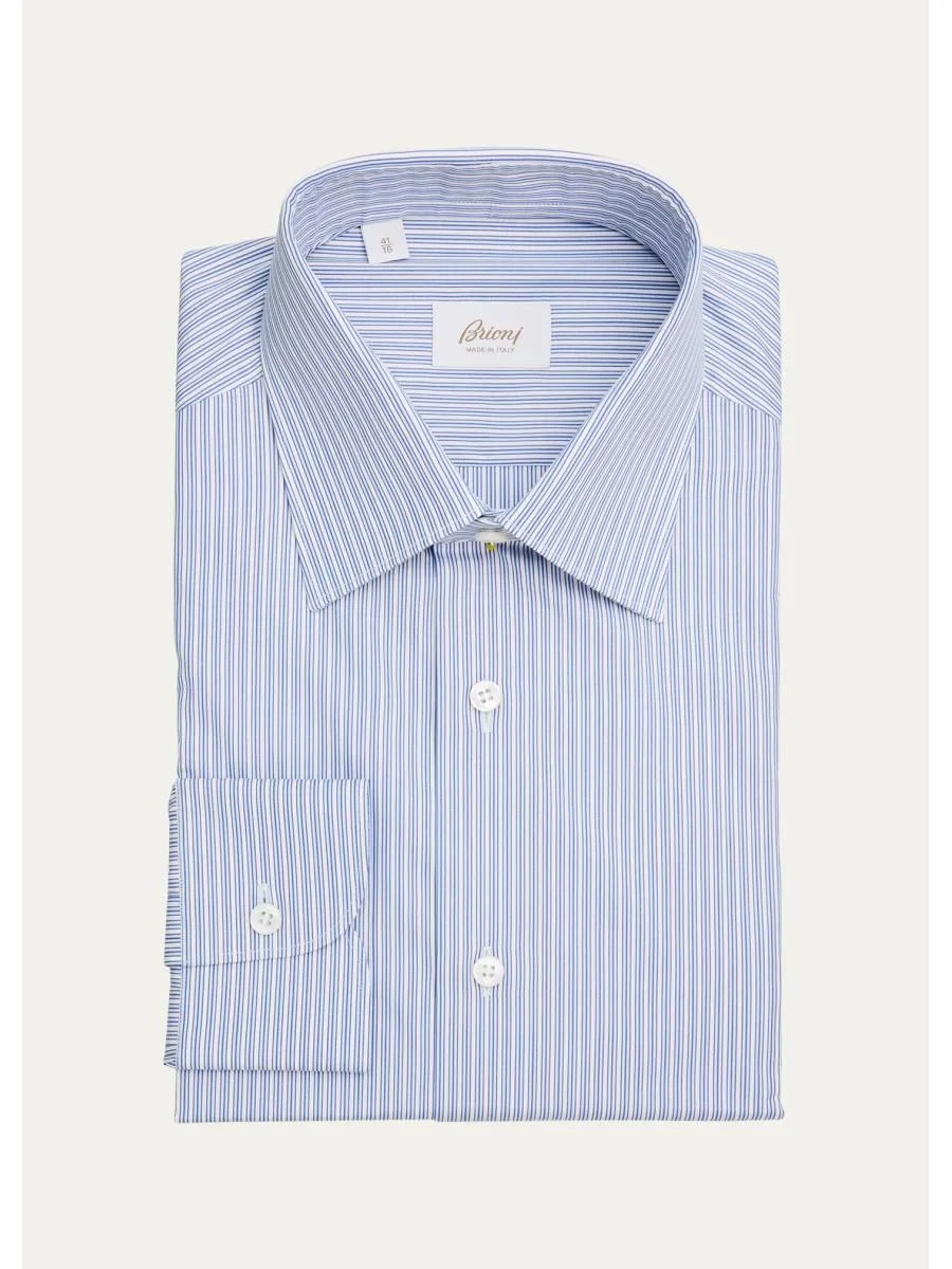 Men's Striped Cotton Dress Shirt - 1