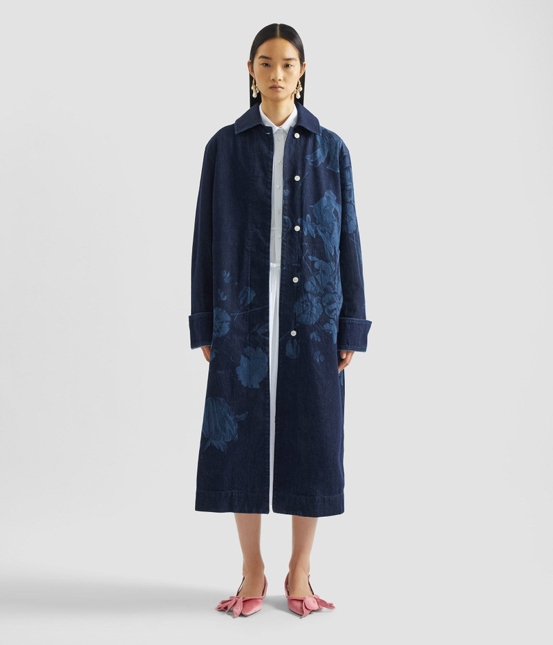 FLORAL PRINT DENIM COAT 4
