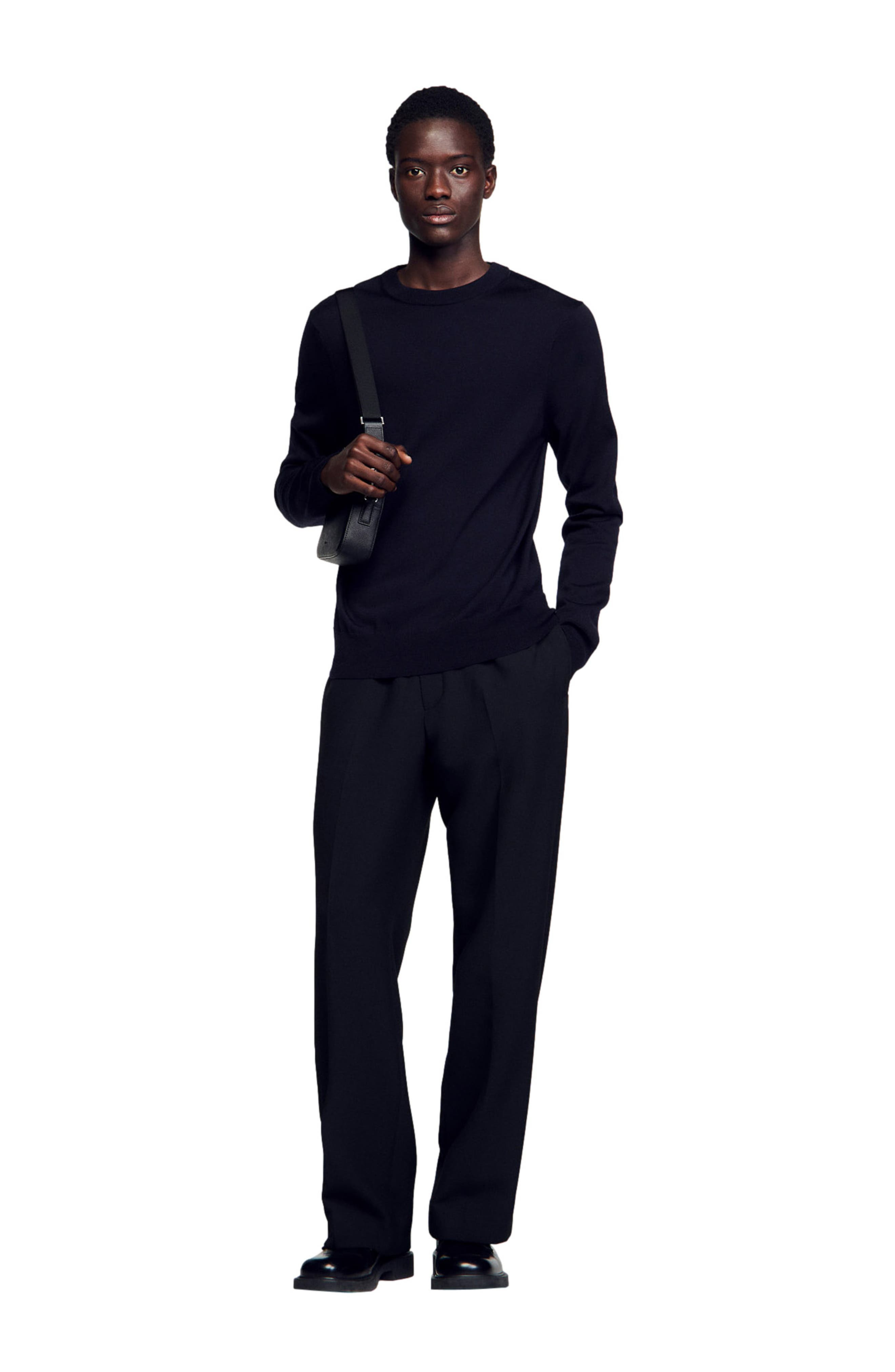 SANDRO Wool sweater in Navy Blue at Nordstrom - 3