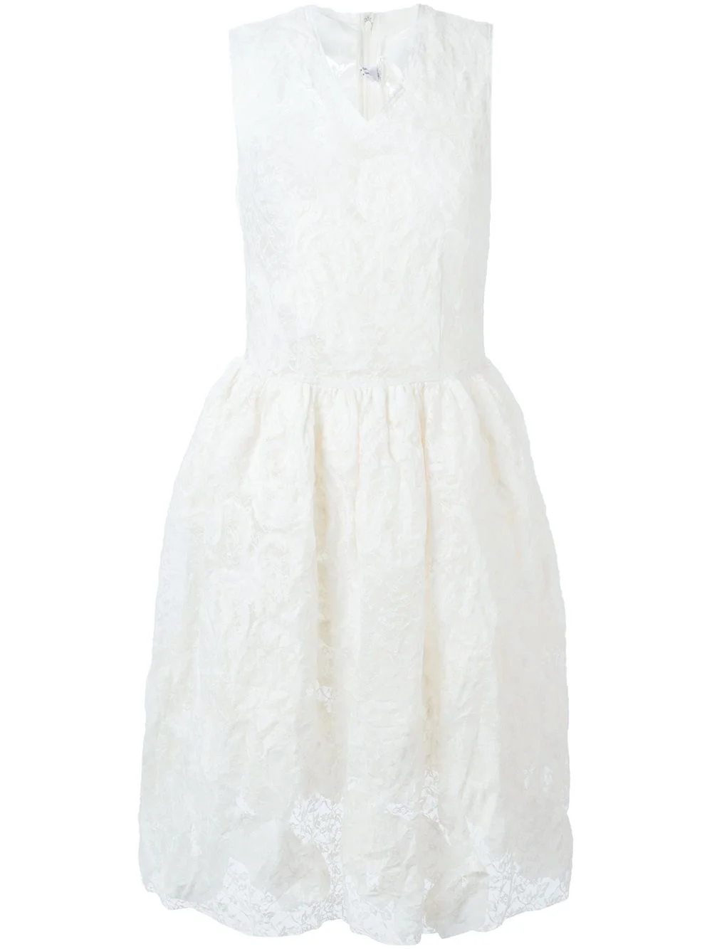 flower appliqué lace dress - 1