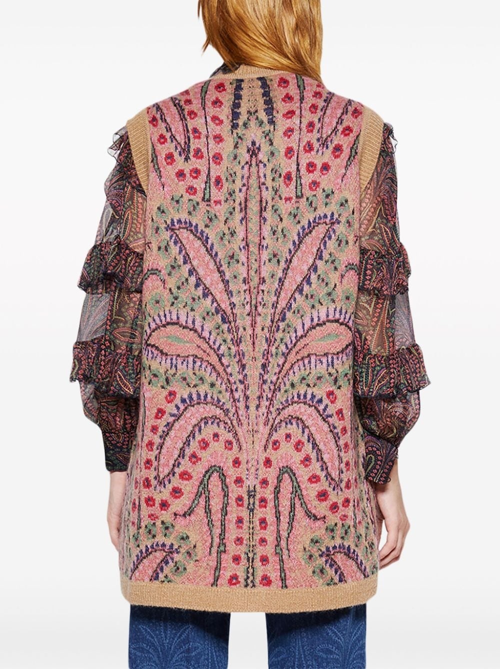 patterned-jacquard knitted vest - 4