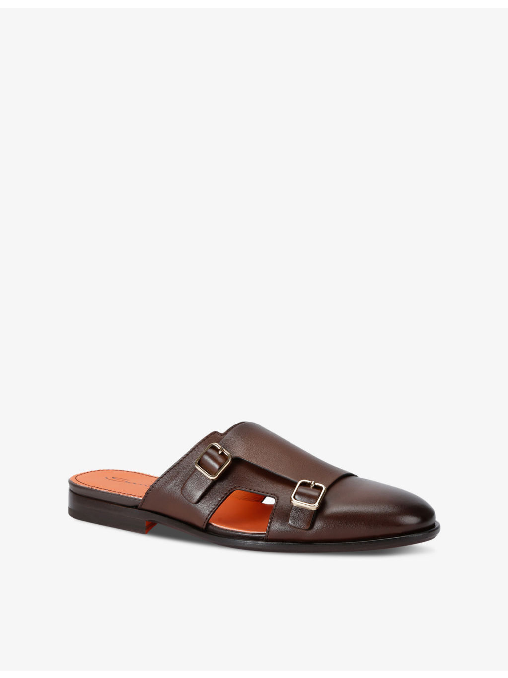 Monk double-buckle leather mules - 3