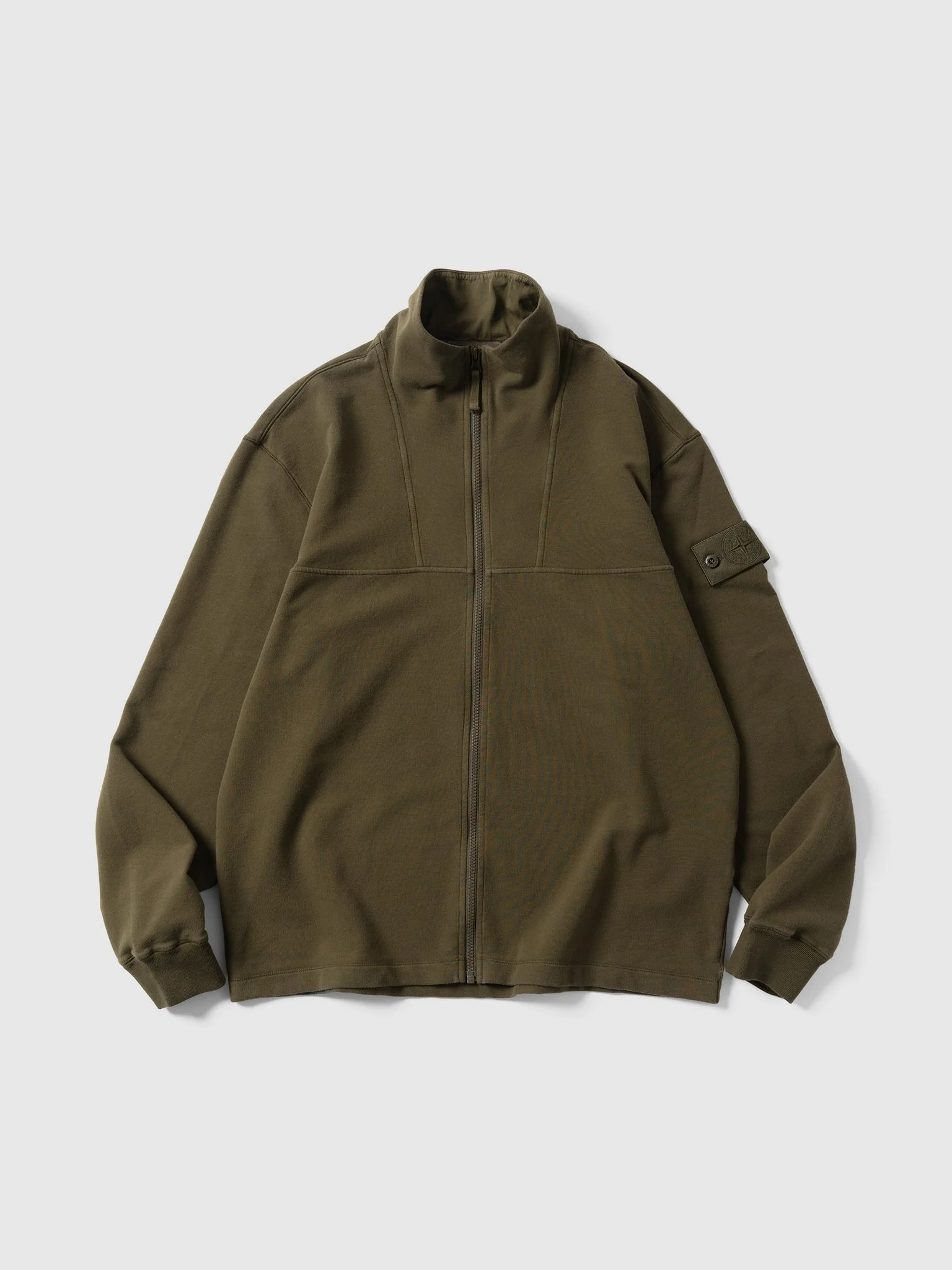 Ghost Piece Zip Up Cardigan Military Green - 1