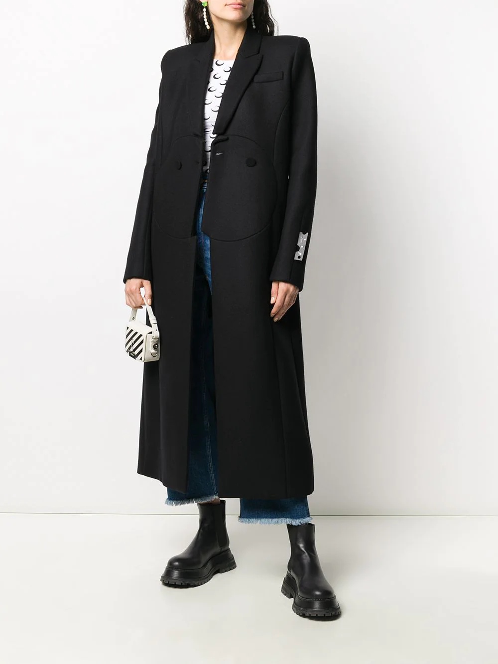 double-breasted mid-length coat - 2