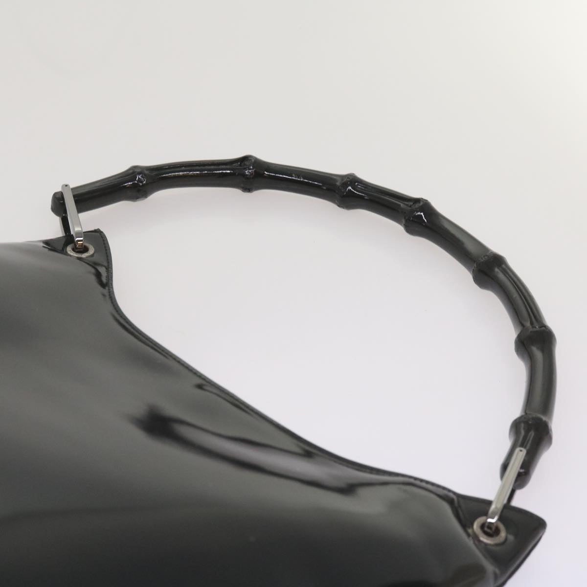 GUCCI Bamboo Hand Bag Leather Black - 8