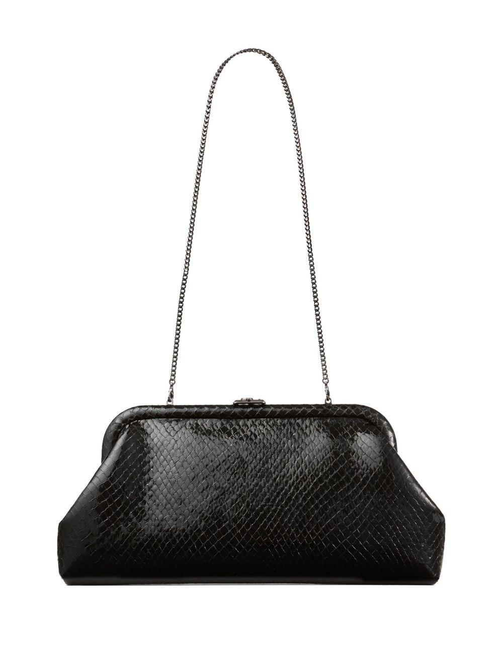 Skylar snake-printed leather clutch bag - 2