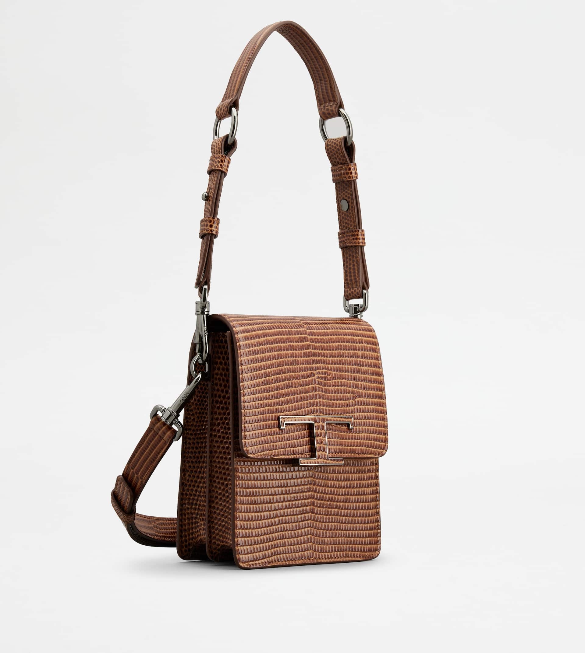 T TIMELESS BAG IN LEATHER MICRO - BROWN - 4