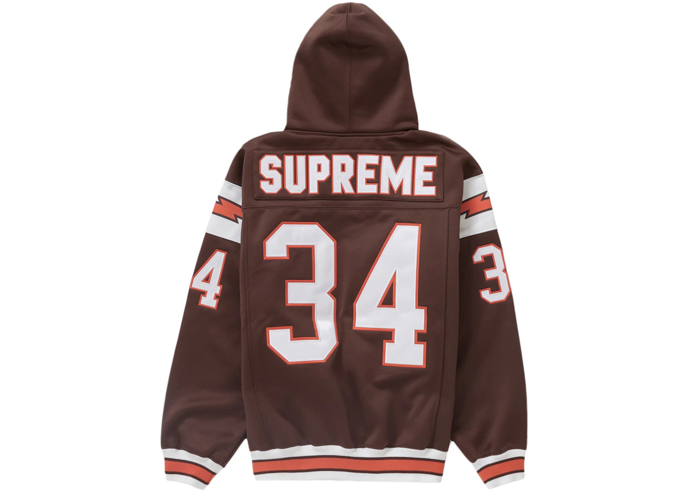 Supreme Football Zip Up Hooded Sweatshirt Brown - 2