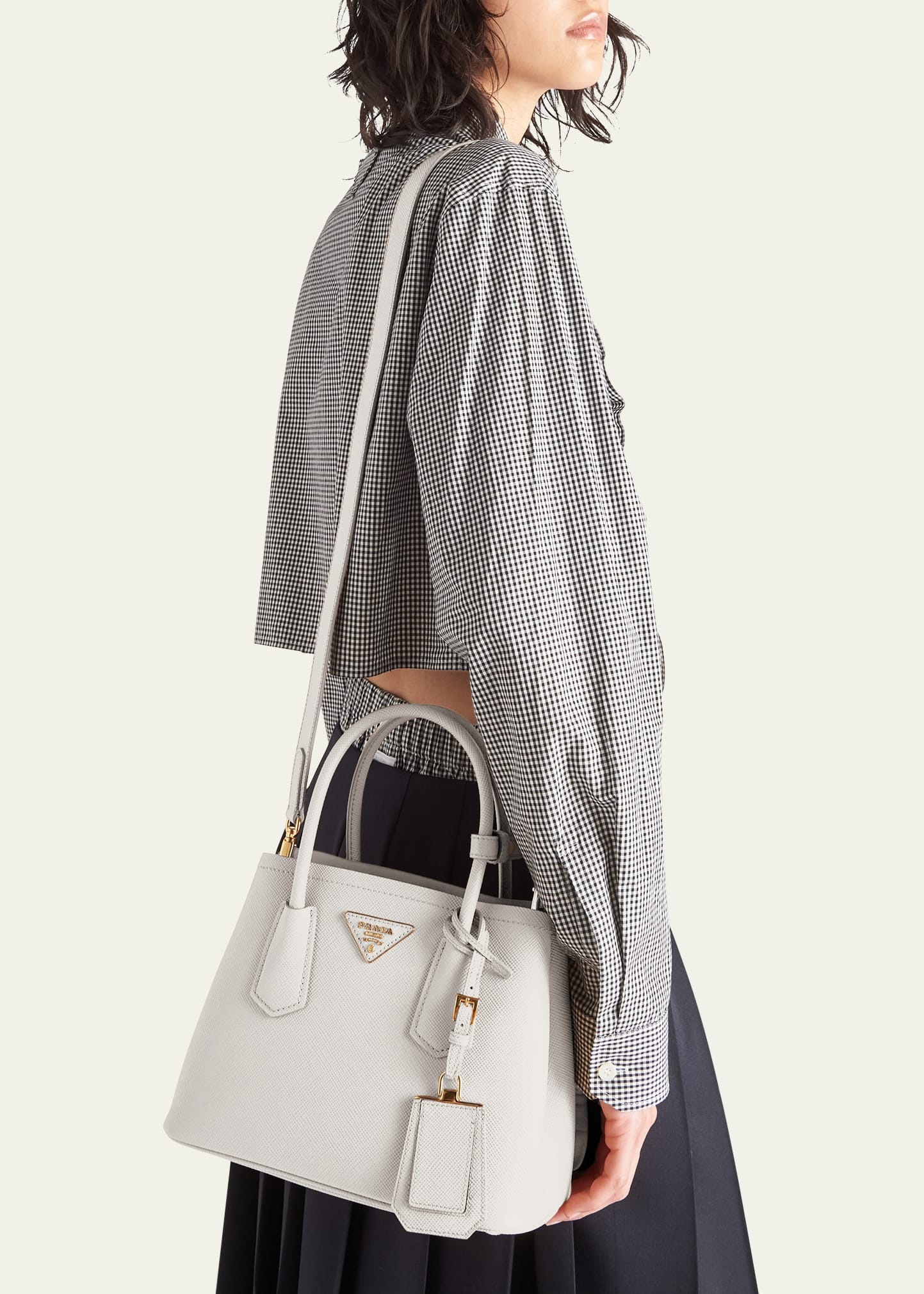 Mini Saffiano Leather Top-Handle Bag - 2