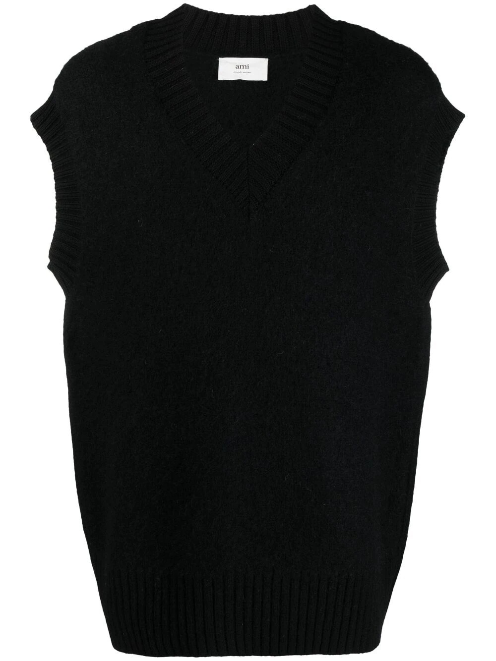 knitted wool vest - 1