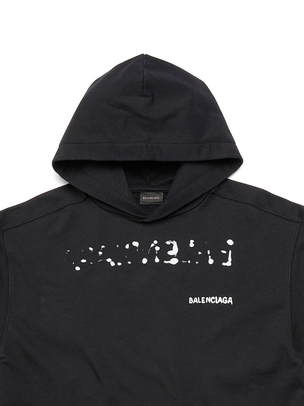 hand drawn-logo cotton hoodie - 3