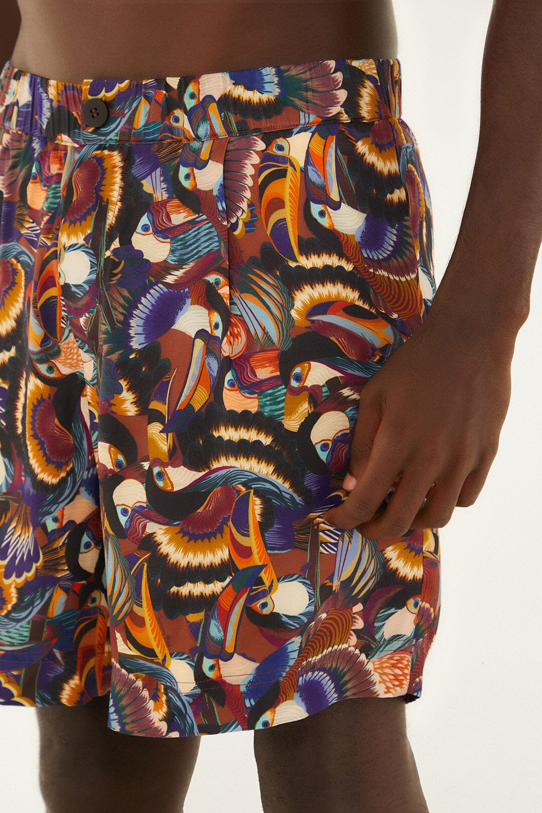 Multicolor Flying Toucans Lenzing� Ecovero� Shorts - 3