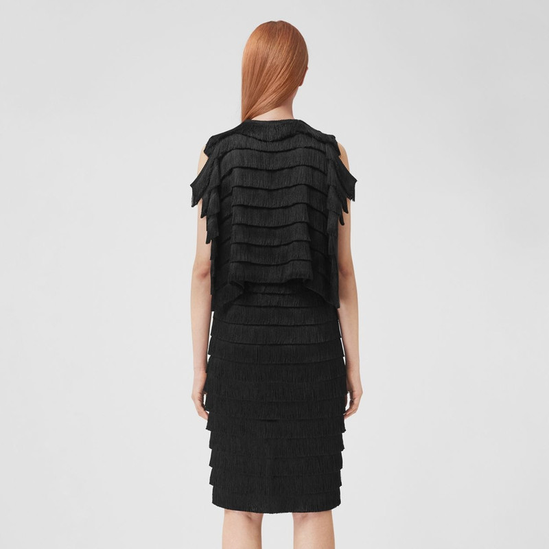 Fringed Silk Sleeveless Dress 3
