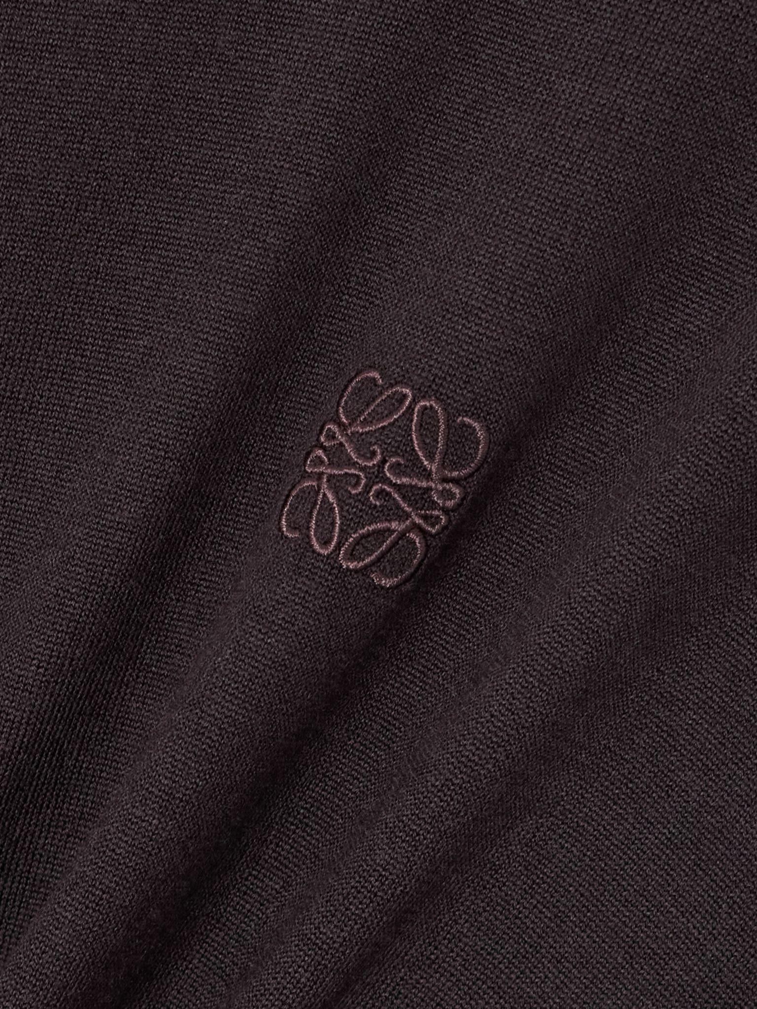 Embroidered wool sweater Dark brown - 4
