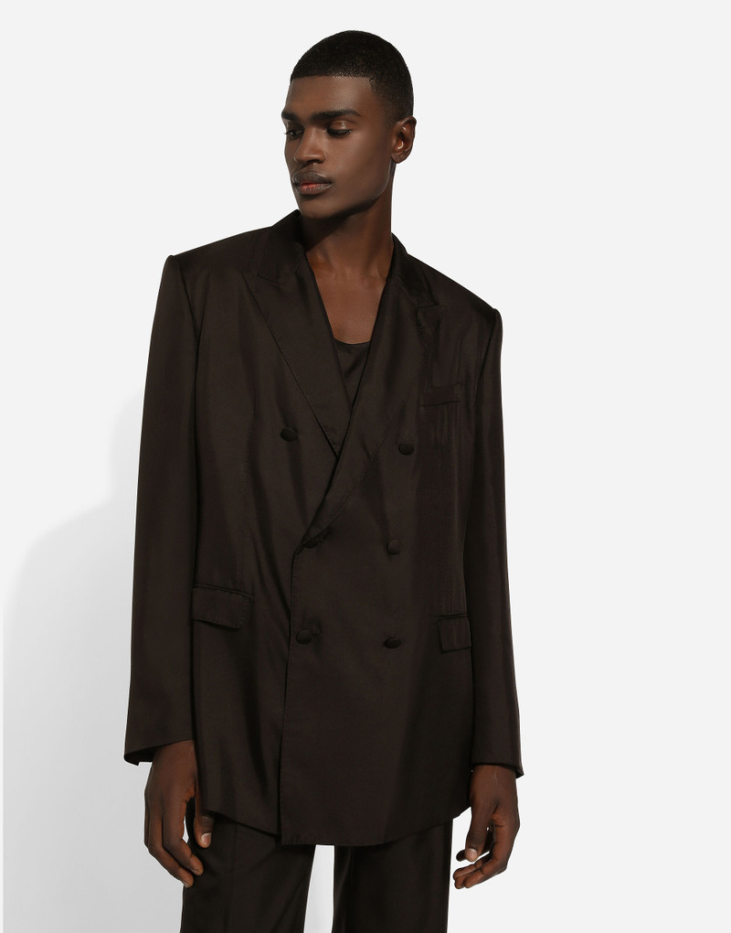 Double-breasted silk Taormina-fit jacket 4