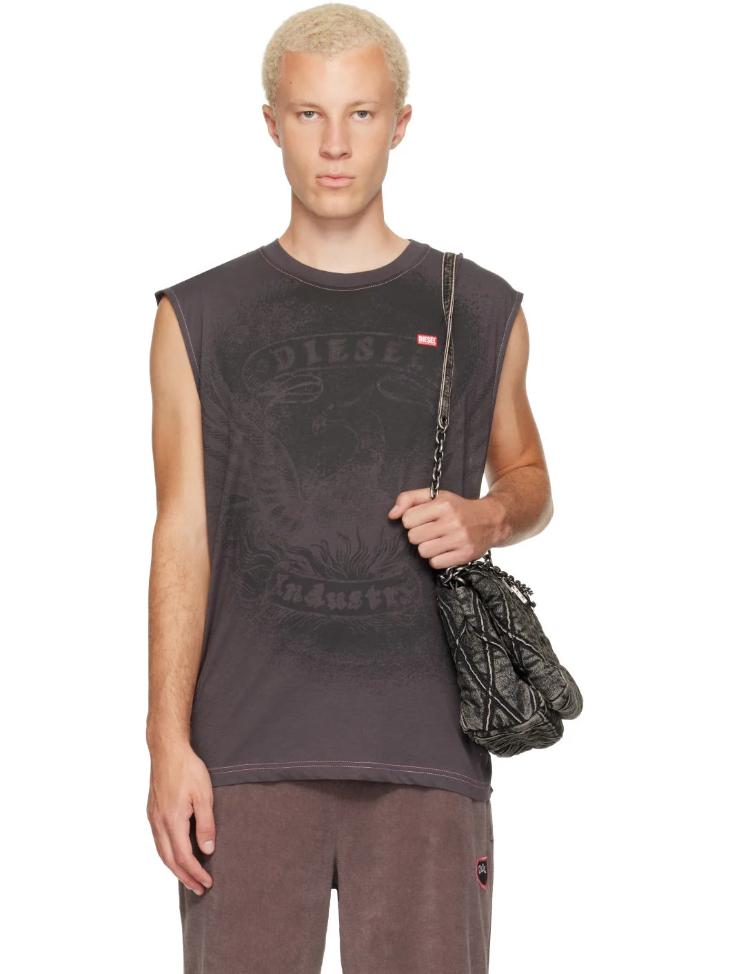 Gray Tonal Graphic Tank Top - 1