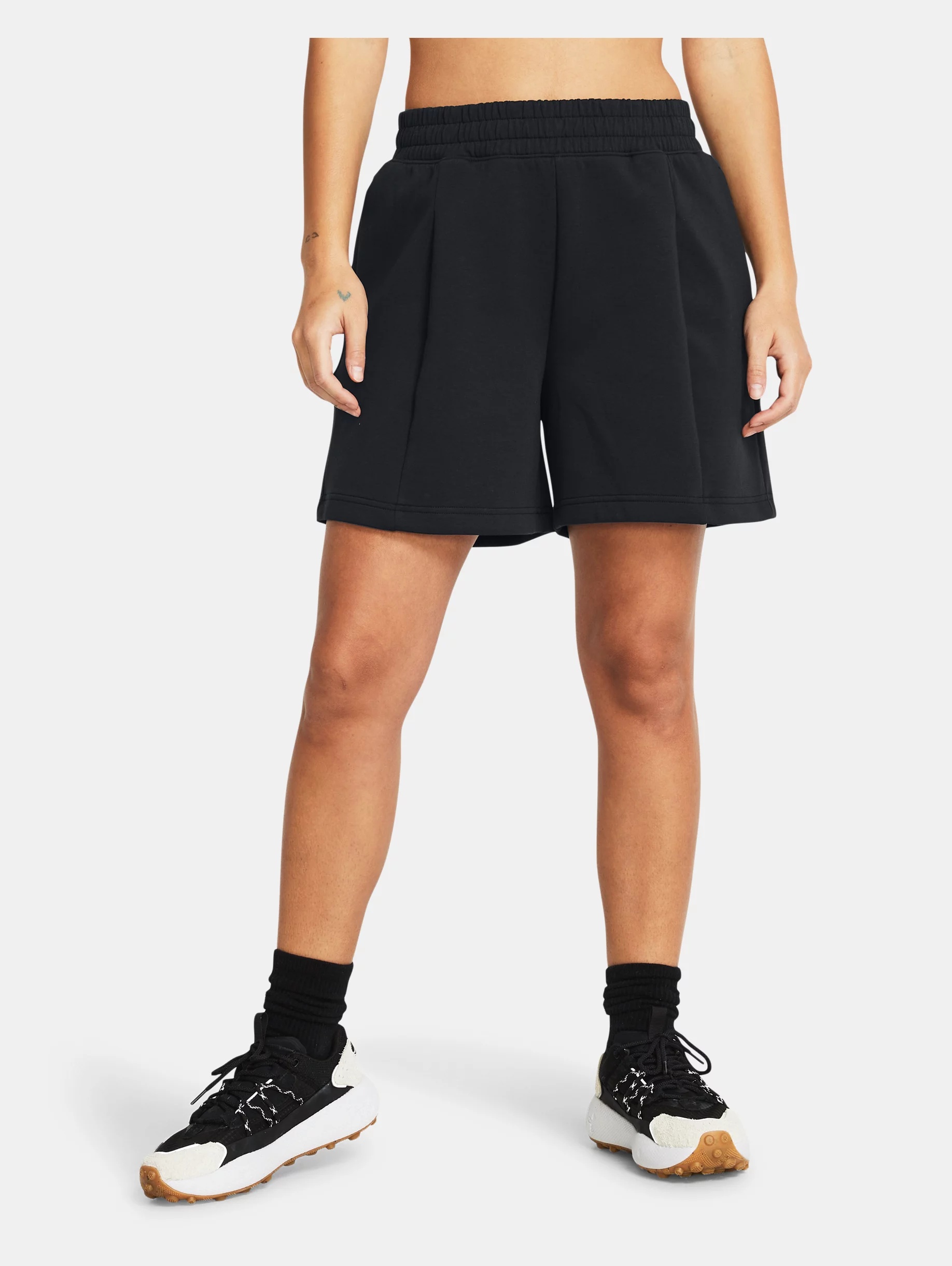 Women's UA Unstoppable Fleece Pleated Shorts - 2