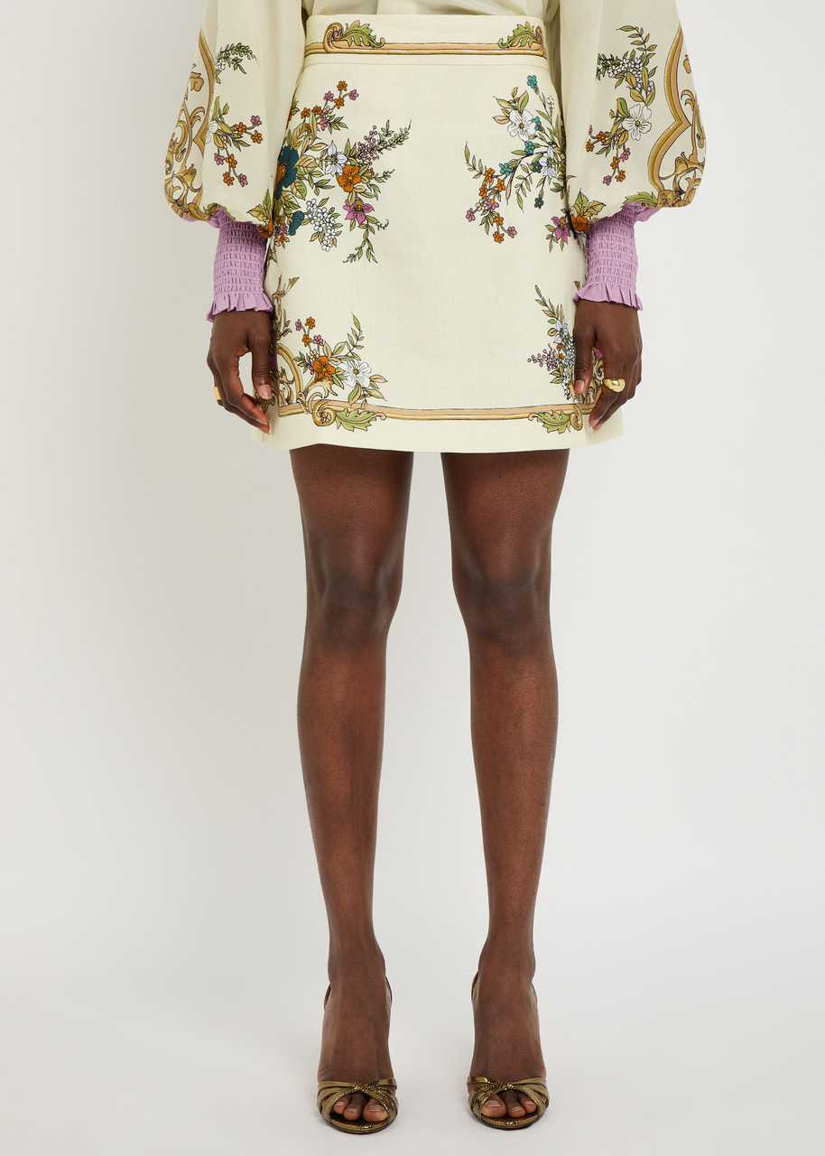 Alemais Antoinette Floral-print Linen Mini Skirt - 2