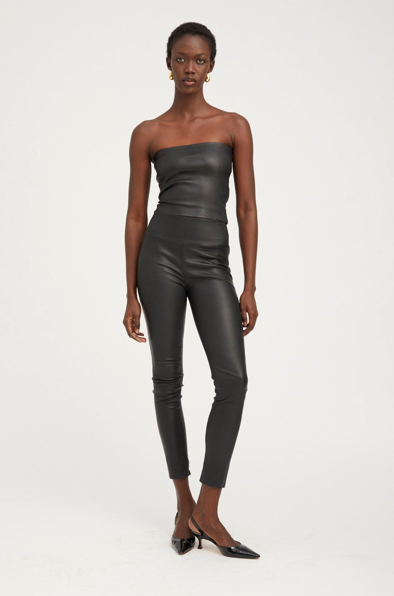 SPRWMN BLACK LEATHER TUBE TOP outlook