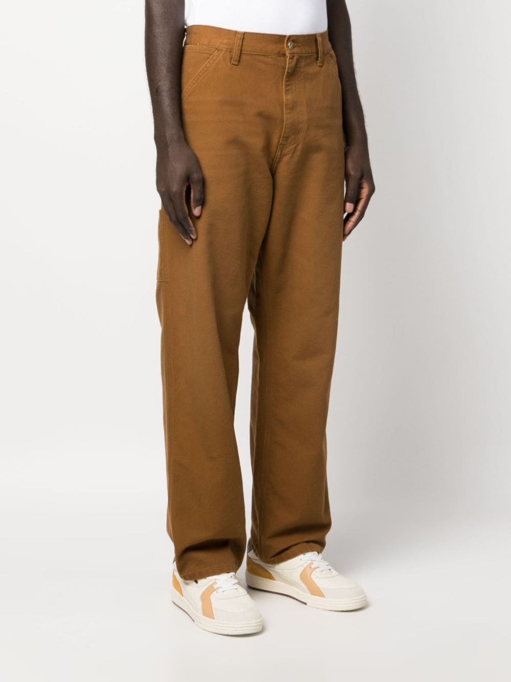 straight-leg organic-cotton trousers - 3
