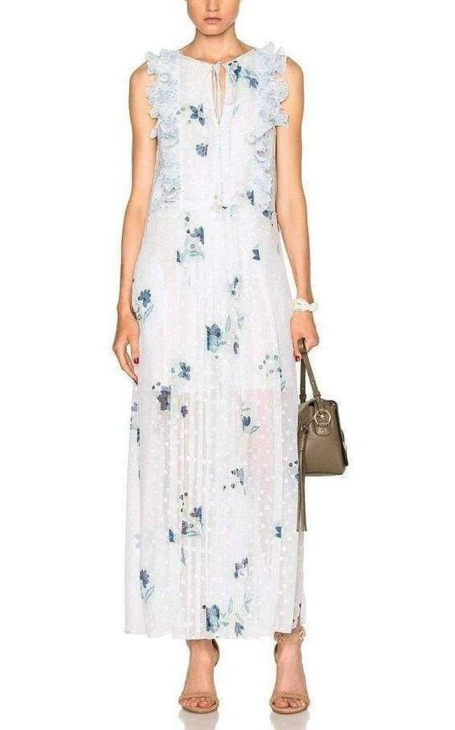 Ruffle Trimmed Printed Fil Coupe Maxi Dress - 2