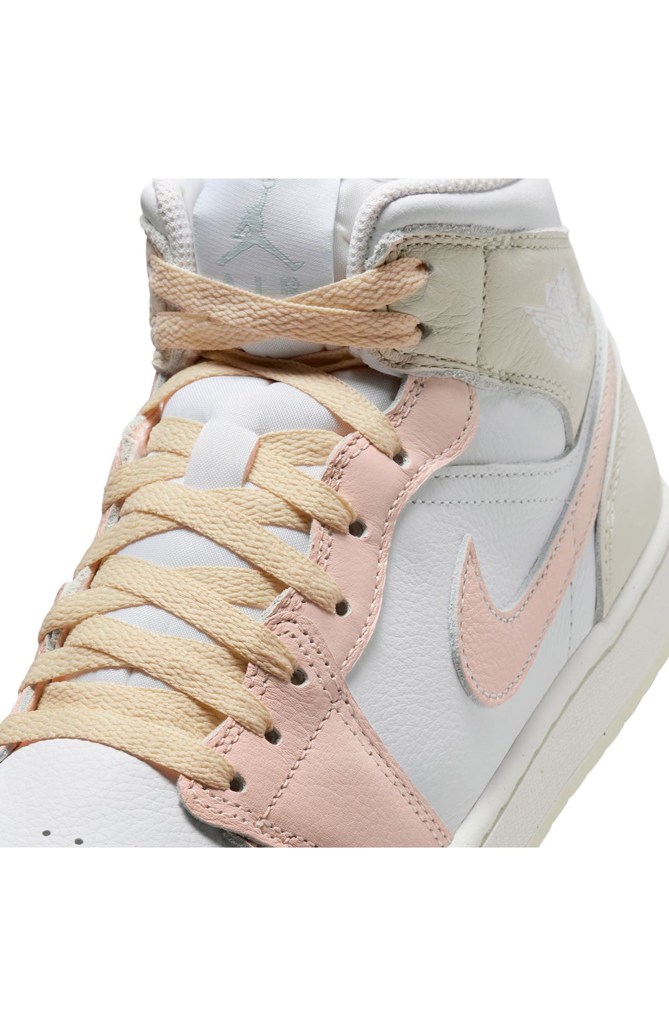 Air Jordan 1 Mid SE Sneaker in White/Guava Ice/Glacier Blue at Nordstrom - 8