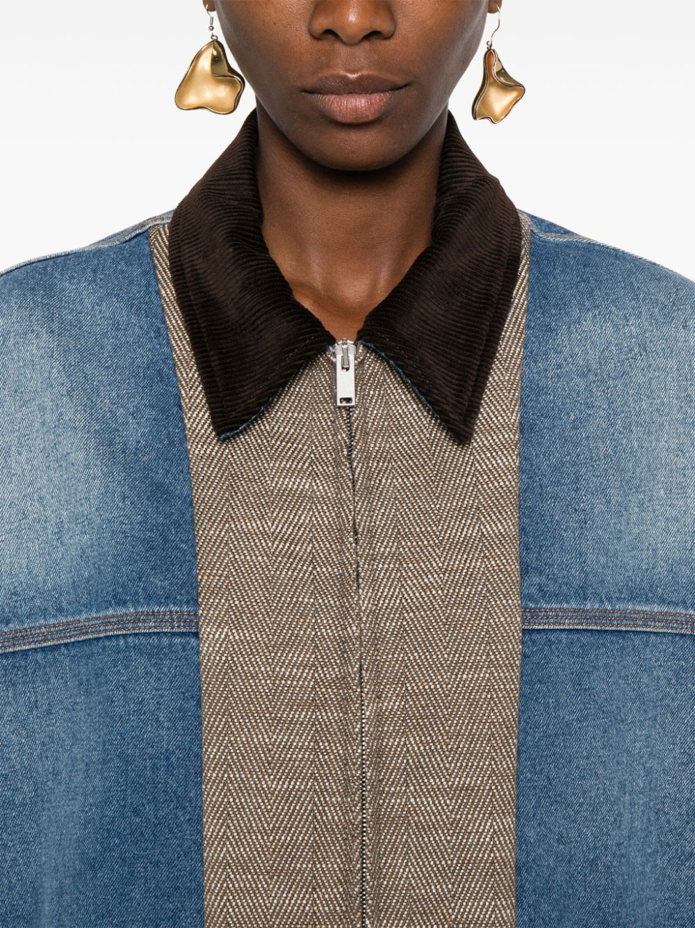 tweed denim jacket - 5
