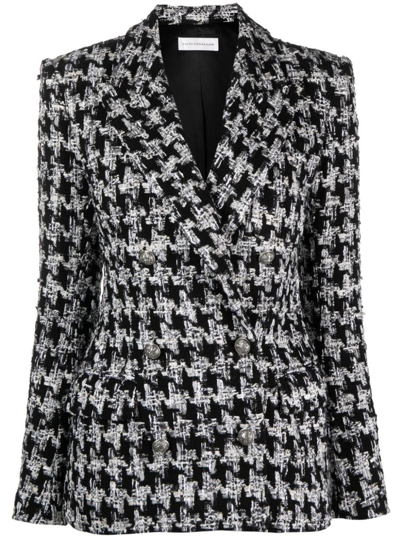 bouclÃ© houndstooth-pattern blazer 1