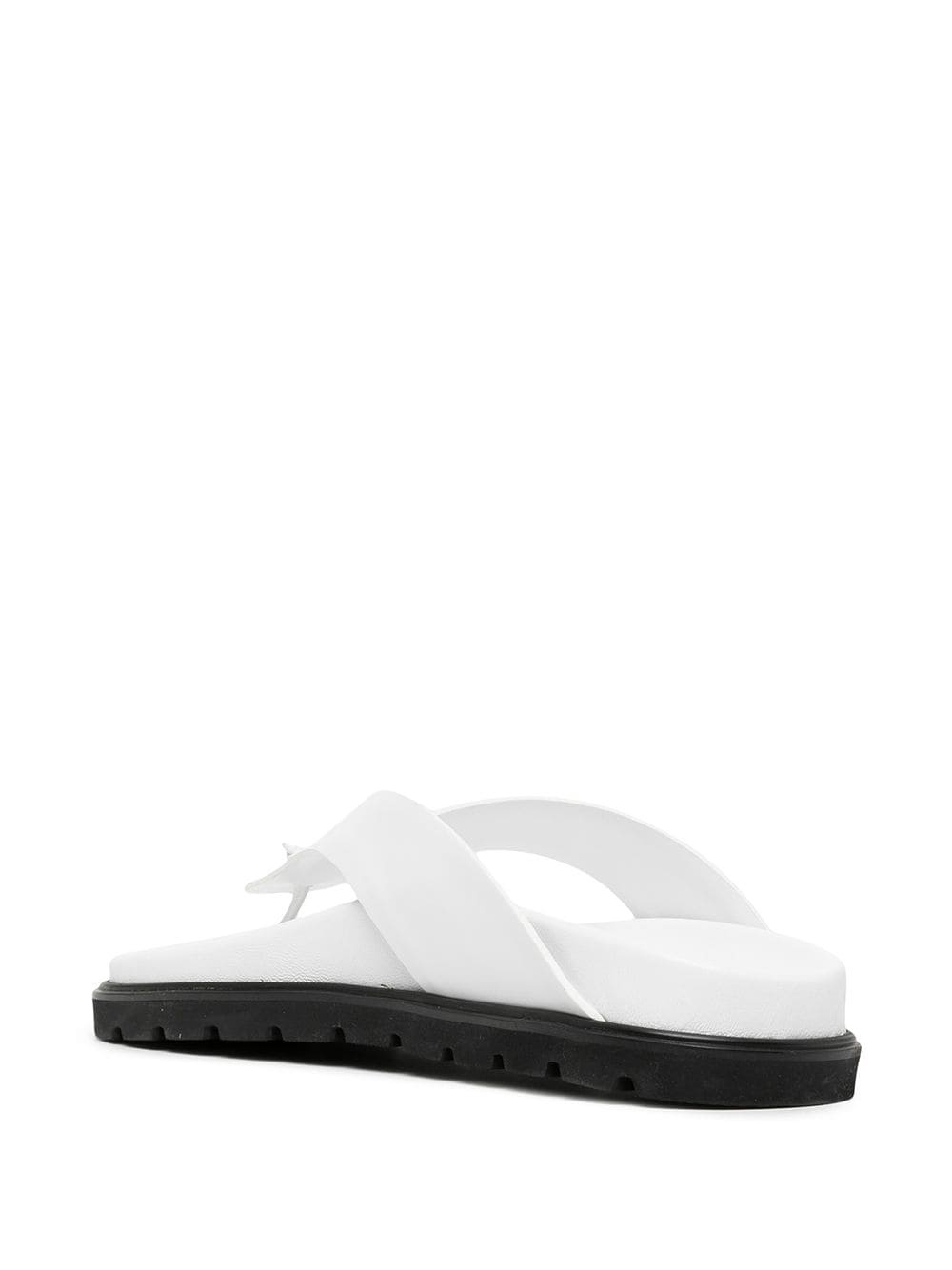 two-tone leather flip flops - 3